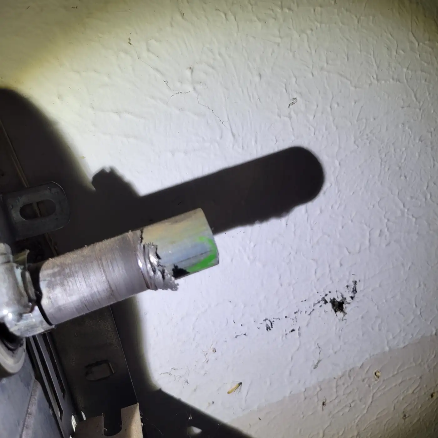 Repaired torsion shaft coupling after a shaft failure